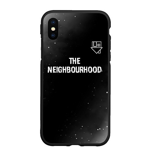 Чехол iPhone XS Max матовый The Neighbourhood glitch на темном фоне посередине / 3D-Черный – фото 1