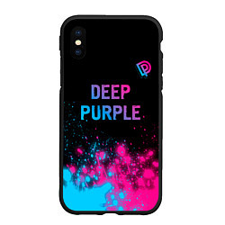 Чехол iPhone XS Max матовый Deep Purple - neon gradient посередине