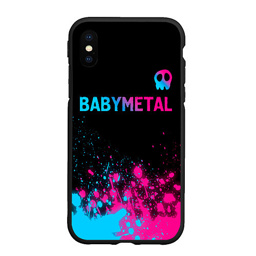 Чехол iPhone XS Max матовый Babymetal - neon gradient посередине / 3D-Черный – фото 1