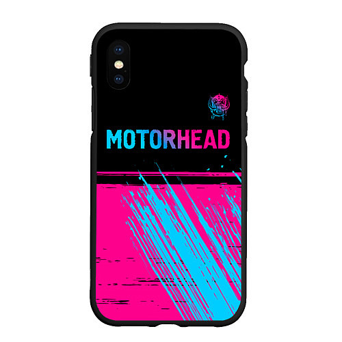 Чехол iPhone XS Max матовый Motorhead - neon gradient посередине / 3D-Черный – фото 1