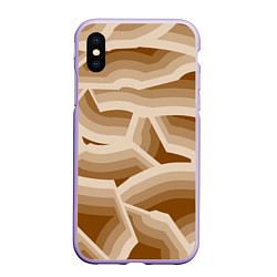 Чехол iPhone XS Max матовый Кофейные линии, цвет: 3D-светло-сиреневый