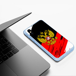 Чехол iPhone XS Max матовый Рерб РФ краски, цвет: 3D-голубой — фото 2