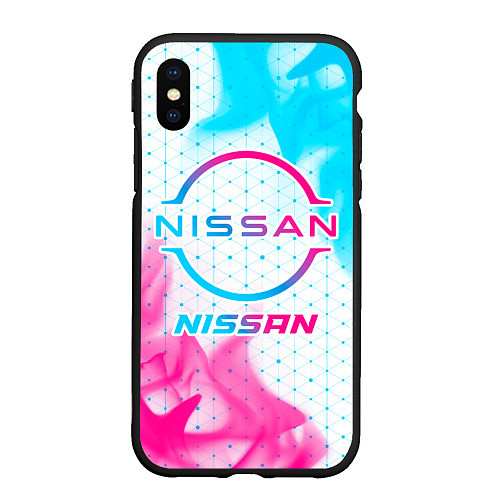 Чехол iPhone XS Max матовый Nissan neon gradient style / 3D-Черный – фото 1