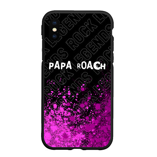 Чехол iPhone XS Max матовый Papa Roach rock legends посередине / 3D-Черный – фото 1