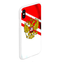 Чехол iPhone XS Max матовый Герб РФ спорт, цвет: 3D-белый — фото 2