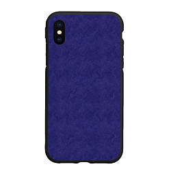 Чехол iPhone XS Max матовый Фиолетовая текстура волнистый мех, цвет: 3D-черный