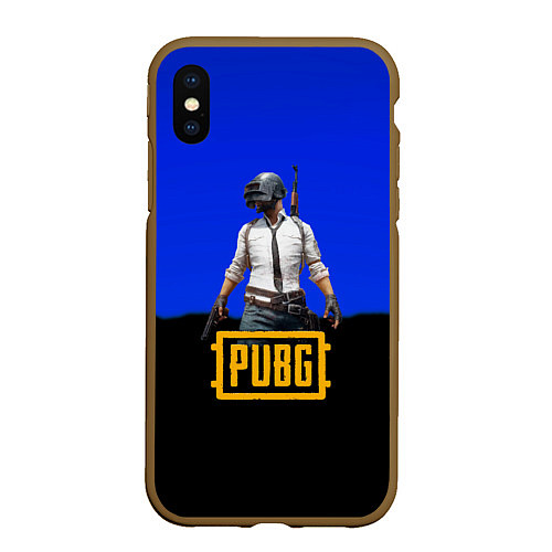 Чехол iPhone XS Max матовый Pubg modern game 2023 / 3D-Коричневый – фото 1