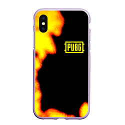 Чехол iPhone XS Max матовый PlayerUnknowns Battlegrounds fire, цвет: 3D-светло-сиреневый