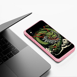 Чехол iPhone XS Max матовый Символ года зеленый дракон, цвет: 3D-баблгам — фото 2