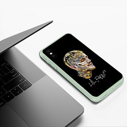 Чехол iPhone XS Max матовый Lil Peep mosaic rap, цвет: 3D-салатовый — фото 2