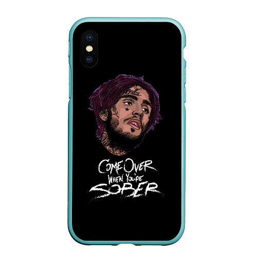 Чехол iPhone XS Max матовый Game over Lil peep / 3D-Мятный – фото 1