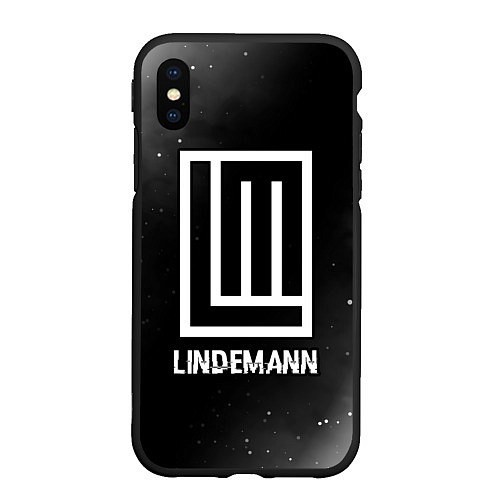 Чехол iPhone XS Max матовый Lindemann glitch на темном фоне / 3D-Черный – фото 1