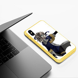 Чехол iPhone XS Max матовый Альбедо Гео персонаж, цвет: 3D-желтый — фото 2