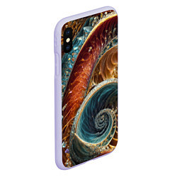 Чехол iPhone XS Max матовый Текстура спираль из кристалов, цвет: 3D-светло-сиреневый — фото 2