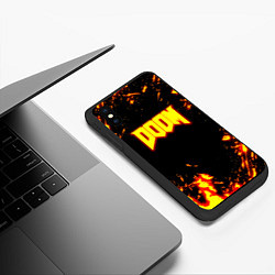 Чехол iPhone XS Max матовый Doom огненный марс, цвет: 3D-черный — фото 2