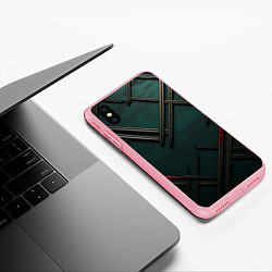 Чехол iPhone XS Max матовый Диагональный узор в шотландском стиле, цвет: 3D-баблгам — фото 2