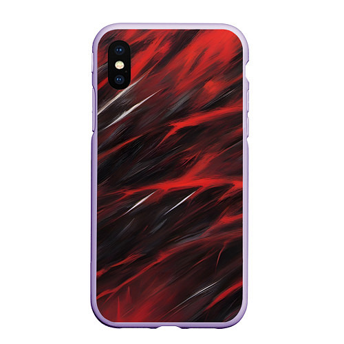 Чехол iPhone XS Max матовый Красный шторм / 3D-Светло-сиреневый – фото 1