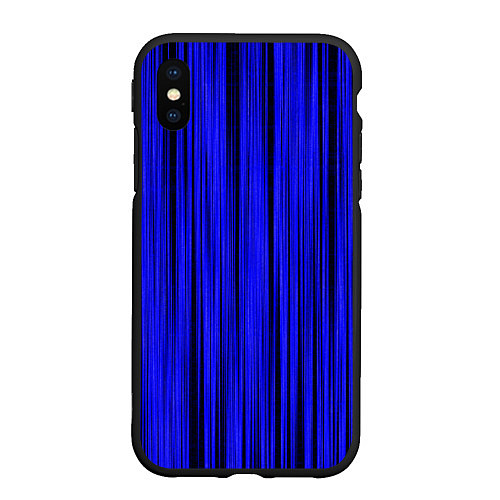 Чехол iPhone XS Max матовый Абстрактные полосы ультрамарин / 3D-Черный – фото 1