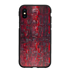 Чехол iPhone XS Max матовый Красный металл модерн, цвет: 3D-черный