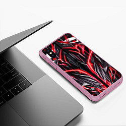 Чехол iPhone XS Max матовый Киберпанк черепа, цвет: 3D-розовый — фото 2