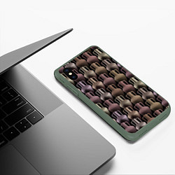 Чехол iPhone XS Max матовый Разноцветные амфоры, цвет: 3D-темно-зеленый — фото 2