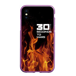 Чехол iPhone XS Max матовый Thirty Seconds to Mars fire