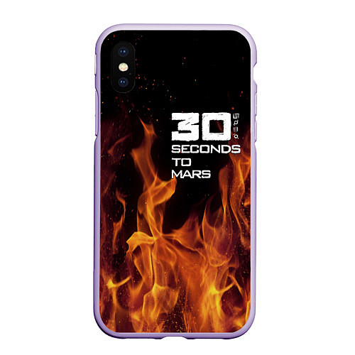 Чехол iPhone XS Max матовый Thirty Seconds to Mars fire / 3D-Светло-сиреневый – фото 1