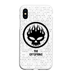 Чехол iPhone XS Max матовый The Offspring glitch на светлом фоне, цвет: 3D-белый