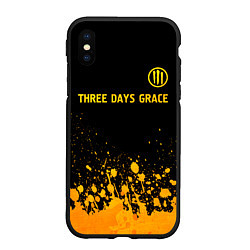 Чехол iPhone XS Max матовый Three Days Grace - gold gradient посередине