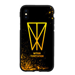 Чехол iPhone XS Max матовый Within Temptation - gold gradient