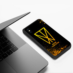 Чехол iPhone XS Max матовый Within Temptation - gold gradient, цвет: 3D-черный — фото 2