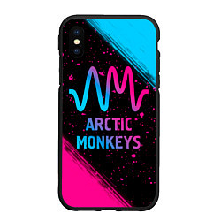 Чехол iPhone XS Max матовый Arctic Monkeys - neon gradient, цвет: 3D-черный