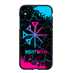 Чехол iPhone XS Max матовый Nightwish - neon gradient, цвет: 3D-черный