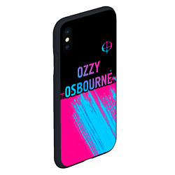 Чехол iPhone XS Max матовый Ozzy Osbourne - neon gradient посередине, цвет: 3D-черный — фото 2