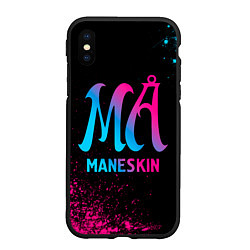 Чехол iPhone XS Max матовый Maneskin - neon gradient, цвет: 3D-черный