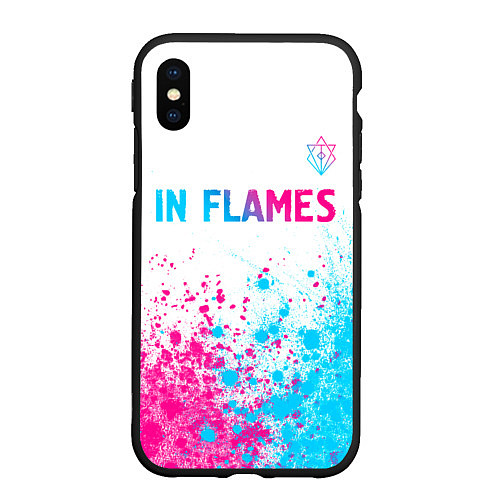 Чехол iPhone XS Max матовый In Flames neon gradient style посередине / 3D-Черный – фото 1