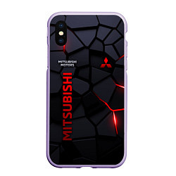 Чехол iPhone XS Max матовый Mitsubishi - плиты с эффектом свечения, цвет: 3D-светло-сиреневый