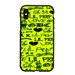 Чехол iPhone XS Max матовый Lil peep кислотный стиль, цвет: 3D-черный