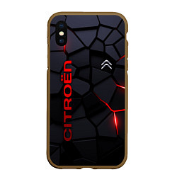 Чехол iPhone XS Max матовый Citroen - плиты с эффектом свечения, цвет: 3D-коричневый