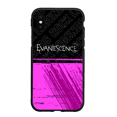 Чехол iPhone XS Max матовый Evanescence rock legends посередине / 3D-Черный – фото 1