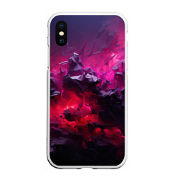 Чехол iPhone XS Max матовый Фиолетовые элементы абстракция, цвет: 3D-белый