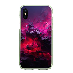 Чехол iPhone XS Max матовый Фиолетовые элементы абстракция