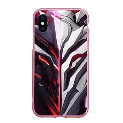 Чехол iPhone XS Max матовый Броня адская и райская красная, цвет: 3D-розовый