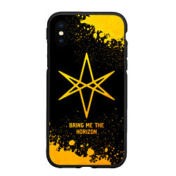 Чехол iPhone XS Max матовый Bring Me the Horizon - gold gradient, цвет: 3D-черный