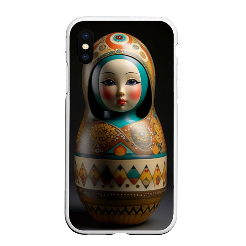 Чехол iPhone XS Max матовый Матрёшка от ai / 3D-Белый – фото 1