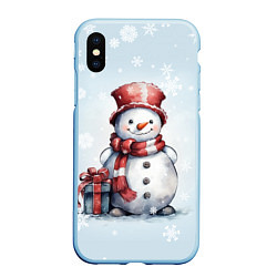 Чехол iPhone XS Max матовый New Years cute snowman