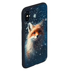 Чехол iPhone XS Max матовый Fox in the snow, цвет: 3D-черный — фото 2