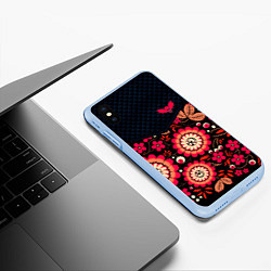 Чехол iPhone XS Max матовый Хохлома тревожная: мечта параноика, цвет: 3D-голубой — фото 2