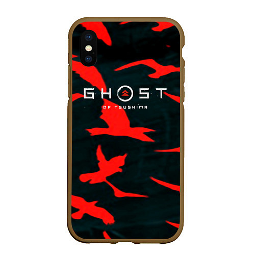 Чехол iPhone XS Max матовый Ghost of Tsushima samurai / 3D-Коричневый – фото 1