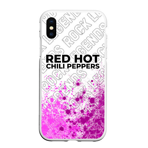 Чехол iPhone XS Max матовый Red Hot Chili Peppers rock legends посередине / 3D-Белый – фото 1